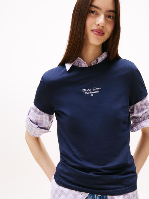 Playera de punto con logo y corte slim