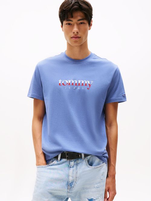 Playera de punto con logo y cuello redondo