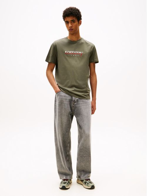 Playera de punto con logo y cuello redondo