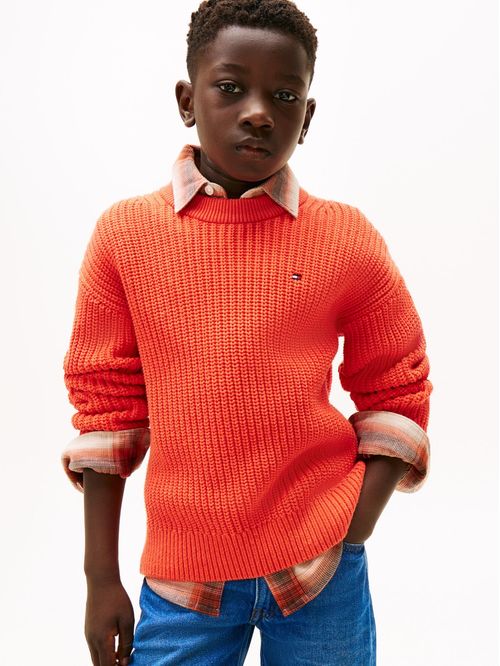 Suéter de punto inglés con cuello redondo