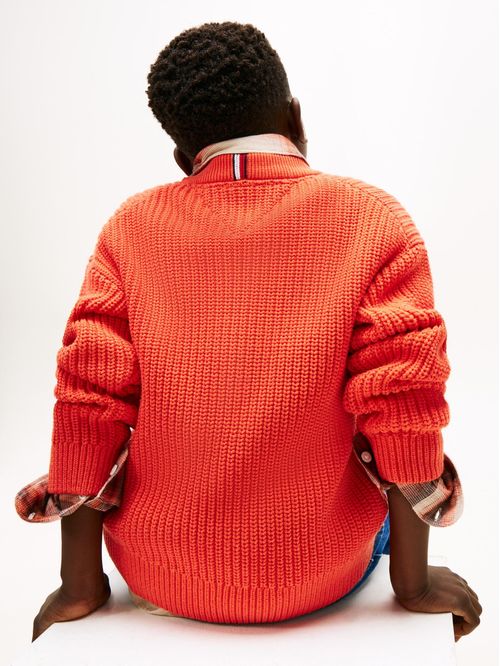 Suéter de punto inglés con cuello redondo