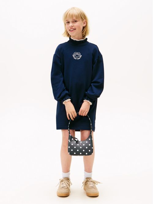 Vestido con volantes y logo