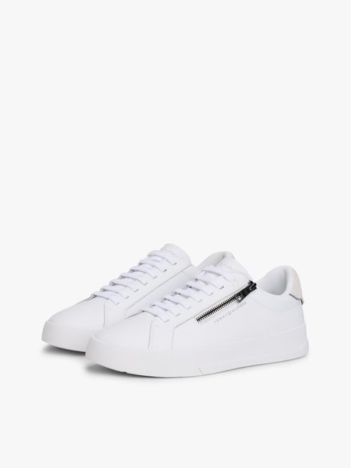 Zapato tenis en cuero con zipper