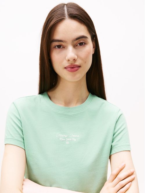 Playera de punto con logo y corte slim