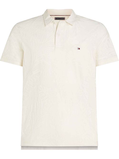 Polo de corte regular jacquard con estampado floral