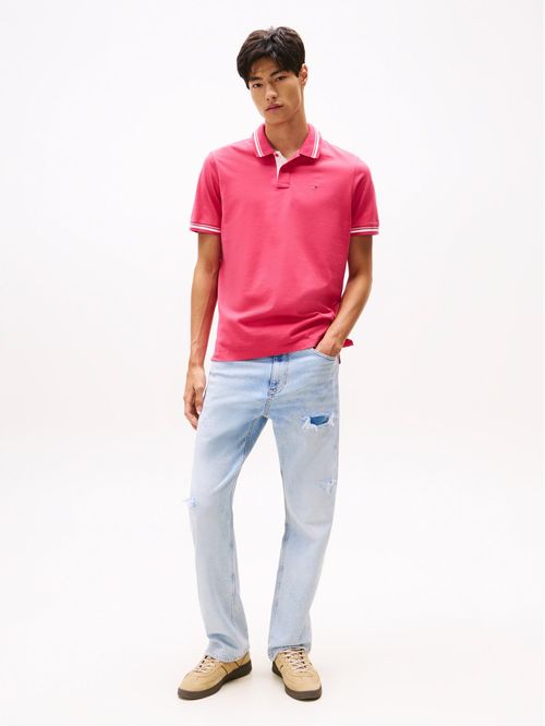 Polo de corte regular ribeteado