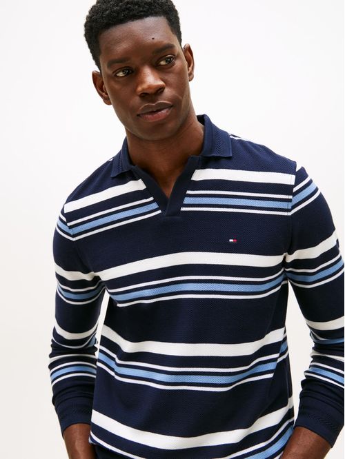 Polo de manga larga en jacquard