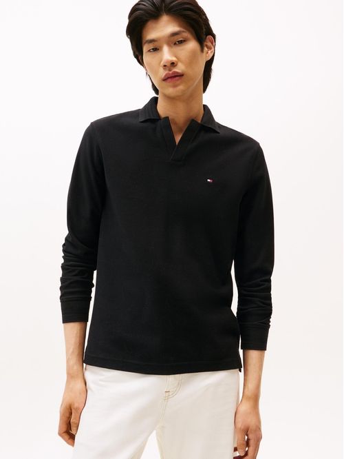 Polo de manga larga en jacquard