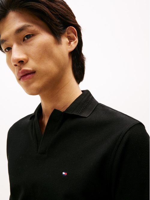 Polo de manga larga en jacquard