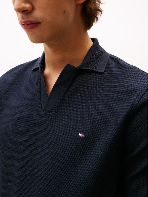 Polo de manga larga en jacquard