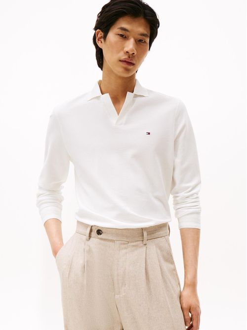 Polo de manga larga en jacquard