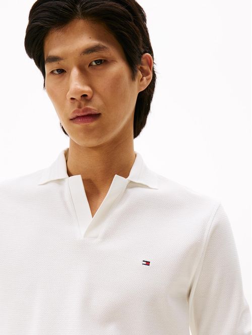 Polo de manga larga en jacquard