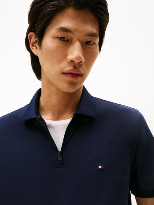 Polo perfomance con Cierre con zipper de 1/4 con logo