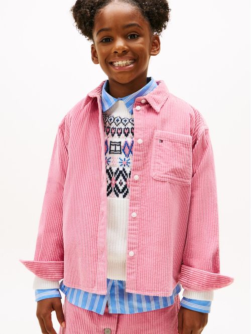 Sobrecamisa de pana con parche del logo