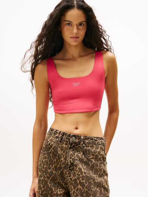 Top sin mangas de corte cropped y corte slim