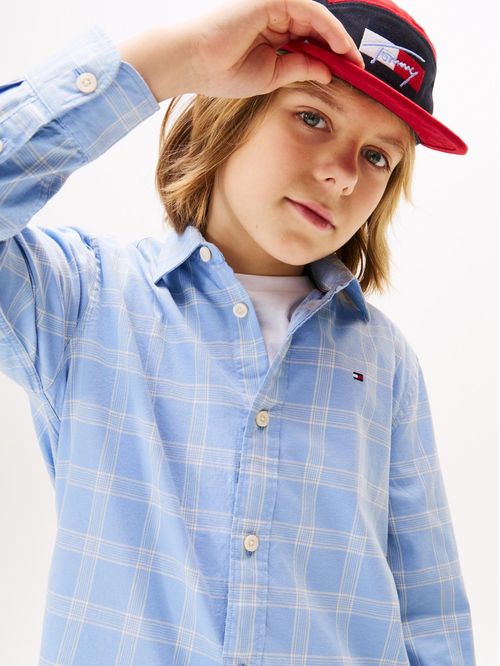 Camisa de cuadros con logo bordado