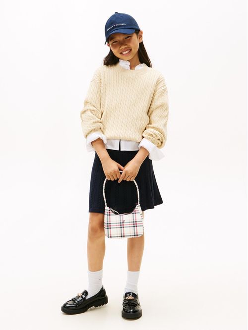 Falda con tejido trenzado con logo