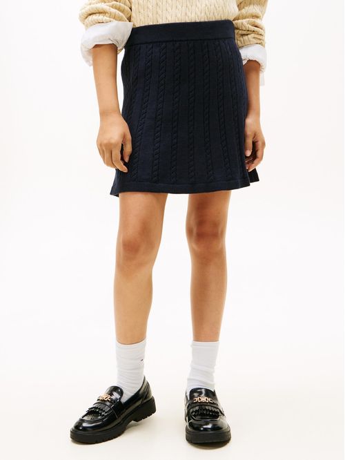 Falda con tejido trenzado con logo