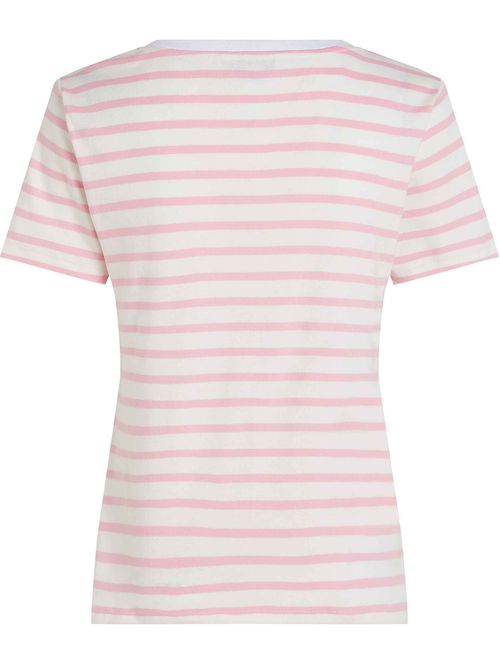 Playera de cuello v con diseño de rayas