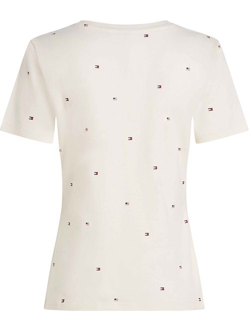 Playera de cuello v con diseño de rayas