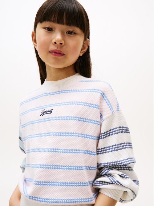 Suéter amplio con rayas mixtas